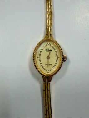 Dufonte Gold-Tone Oval Quartz Bracelet Watch by DeJoules